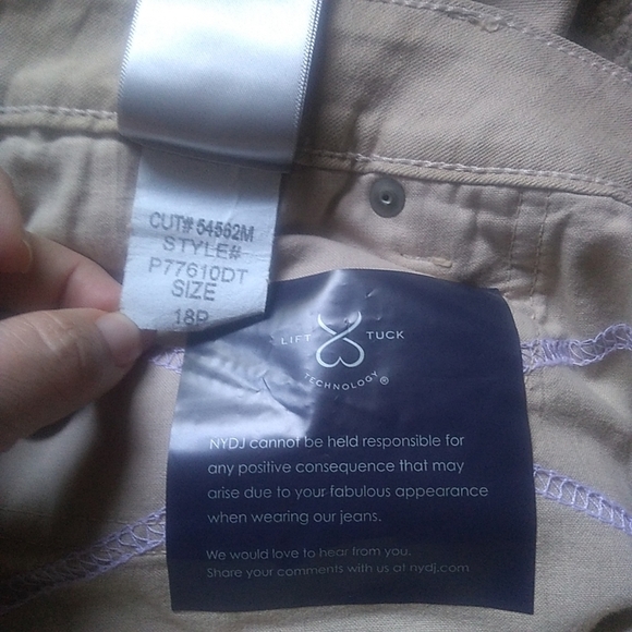 NYDJ Alisha Khaki Fitted Ankle Jeans 18P - Picture 7 of 7